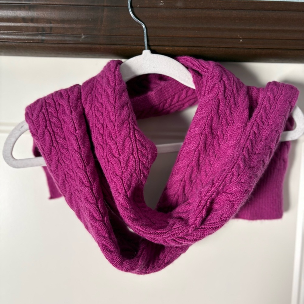 Talbots Fuchsia Magenta Cable Knit Scarf